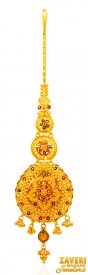22Kt Gold Meenakari Maang Tikka ( 22k Gold Tikka )