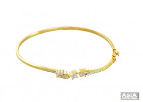 Fancy 2 Tone 18K Diamond Bangle ( Diamond Bangles )
