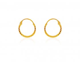 Plain Small Gold Hoops 22k