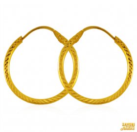 22 kt  Gold Hoop Earrings  ( 22K Gold Hoops )