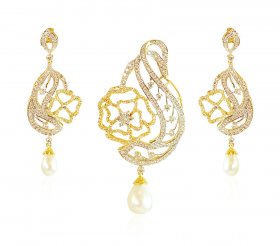 18K Gold Diamond Pendant Set ( Diamond Pendant Sets )