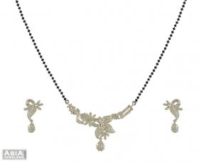 White Gold Mangalsutra Set(Diamond) ( Diamond Mangalsutra )