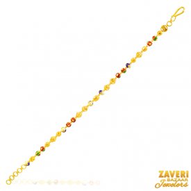 22Kt Gold Fancy Meenakari Bracelet ( 22K Ladies Bracelets )