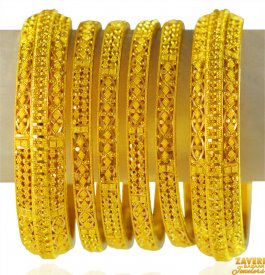 22KT Gold Bangles Set (6 PCs) ( Gold Bangle Sets )
