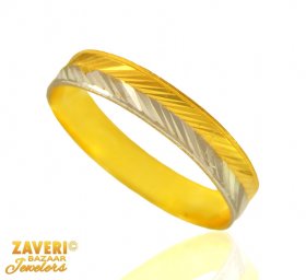 22 Kt Gold Two Tone Band (Ring) ( Gold Wedding Bands )