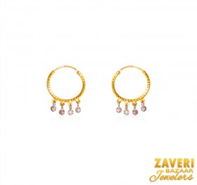 22Karat Gold 2tone Bali ( 22K Gold Hoops )