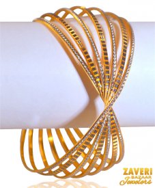 22kt Gold Rhodium Bangle  ( Multi Tone Bangles )