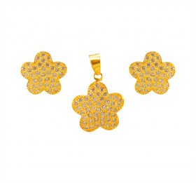 22K Designer Signity Pendant Set 