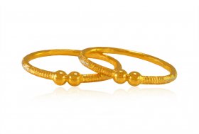 22 Karat Gold Two Tone Kada (Pair) ( Baby Bangles )
