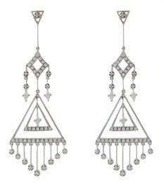 White Gold Fancy Earrings ( Gold Long Earrings )