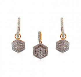 18KT Gold Diamond Pendant Set ( Diamond Pendant Sets )