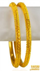 22k Gold Filigree Bangles(set of 2)