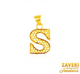 22Kt Gold Initial Pendant (S) ( Gold Initial Pendants )