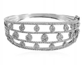 18kt White Gold Diamond Kada ( Diamond Bangles )