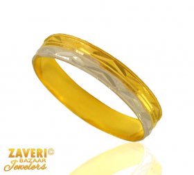 Fancy Gold Band with 2 tone finish ( Gold Wedding Bands )
