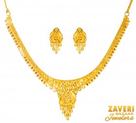 22Kt Gold Necklace Earring Set