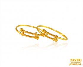 22K Gold Kids Kada (2PC) ( Baby Bangles )