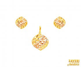 22Kt Gold Multi Tone Pendant Set ( Gold Fancy Pendant Sets )