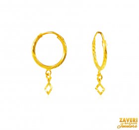 22Kt Gold Fancy Hoop Earrings